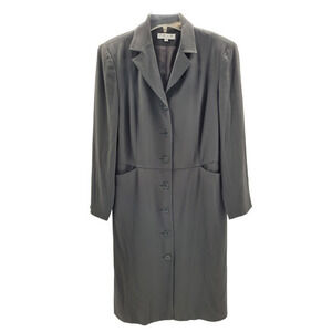 Vintage 90s‎ Trio New York Green Button Up Shirt Dress